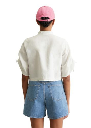 Kurzarm-Bluse relaxed S Relaxed Fit - Silky White