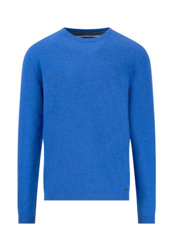 O-Neck, small structure XL Casual Fit - Strong Blue