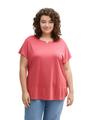 Plus Size - T-Shirt im Material-Mix 54 Regular Fit - Berry Red