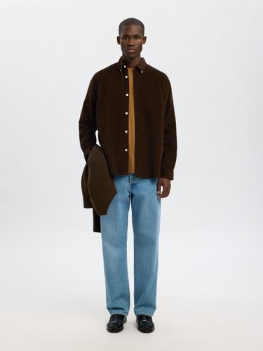 SLHREGDANNI CORD BD LS SHIRT NOOS M Normal geschnitten - Demitasse