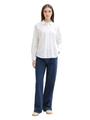 Hemdbluse mit gepunkteter Struktur XL Regular Fit - White