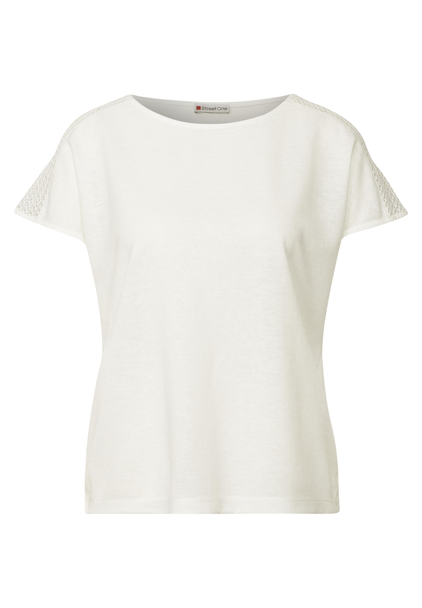 Shirt mit Spitzendetail 36 - Off White