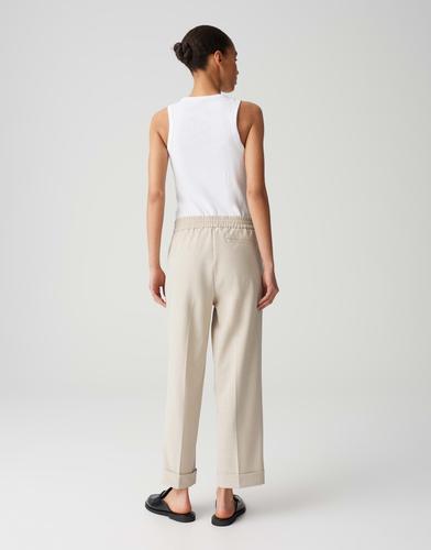 OPUS Bundfaltenhose »Melosa« mit seitlichen Galonstreifen - Beige / 36