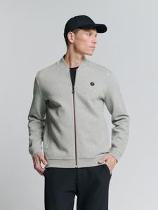 Sweater Full Zipper Pique Bomber Grau XXXL