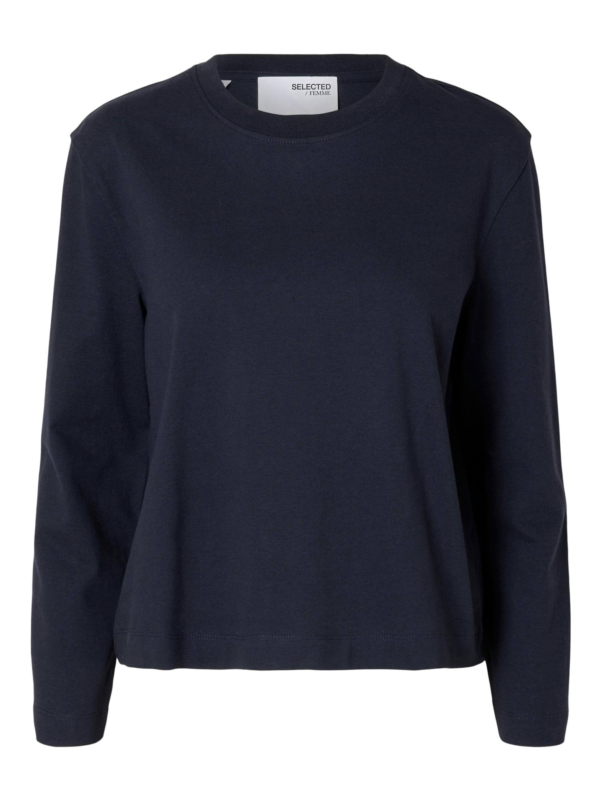SLFESSENTIAL LS BOXY TEE NOOS L Box Fit - Dark Sapphire