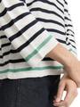 Strickpullover mit Streifenmuster XXL Regular Fit - Offwhite Green Navy Stripe