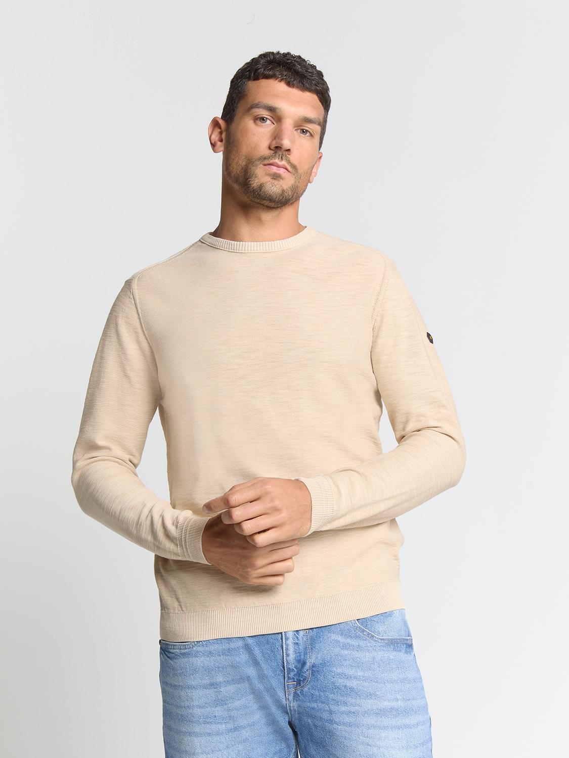 Pullover Crewneck Garment Dyed + Stone Washed S Regular Fit - Cement