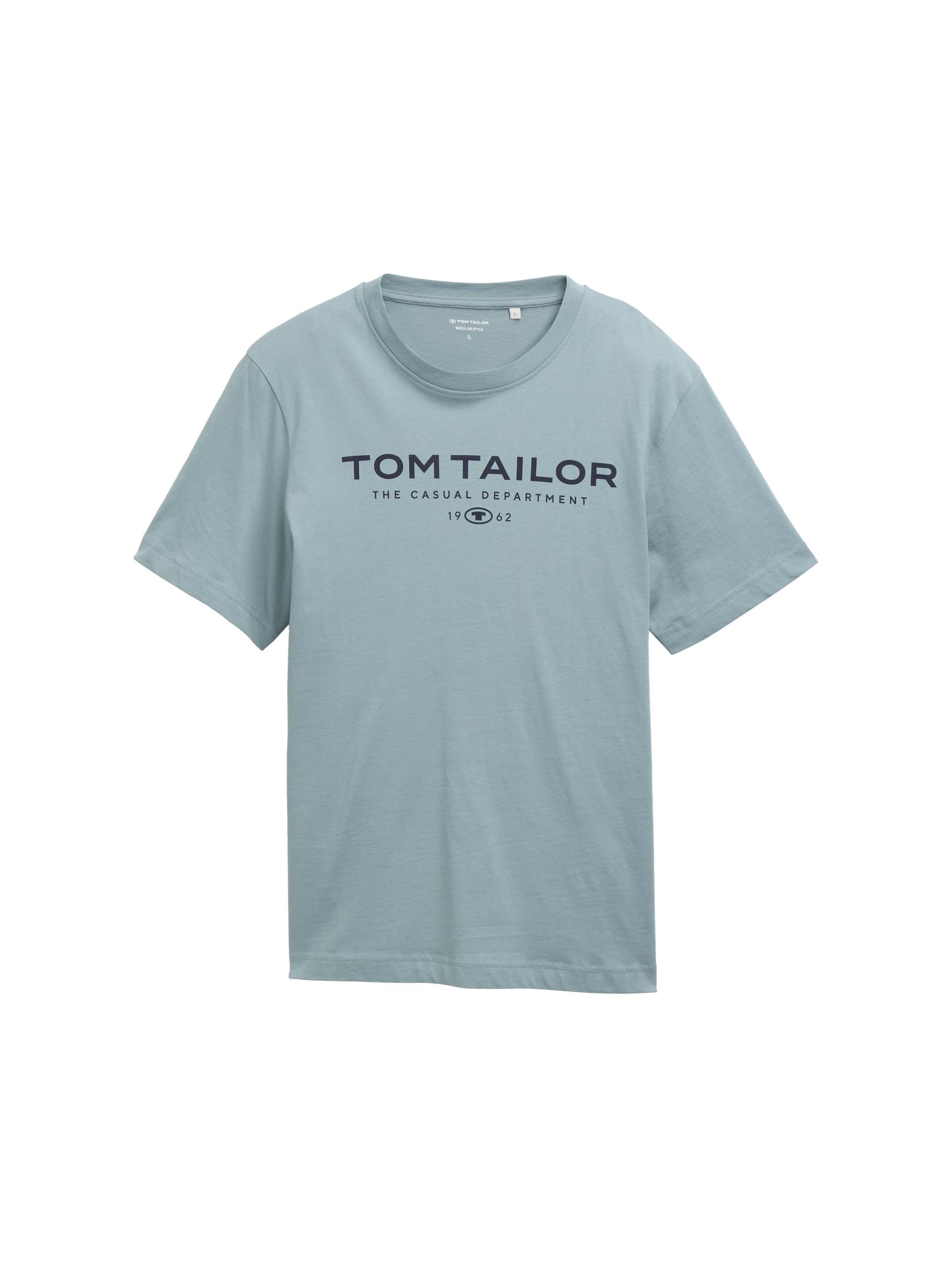 T-Shirt aus Baumwolle mit Logo-Print XL Regular Fit - Grey Mint