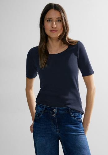 Cecil T-Shirt in Unifarbe - Dunkelblau / XL