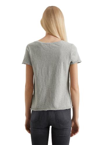 V-Neck-T-Shirt regular Grau L