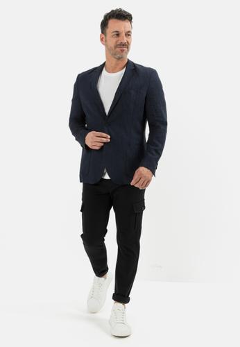 Leinen Herringbone Sakko 26 - Dark Blue