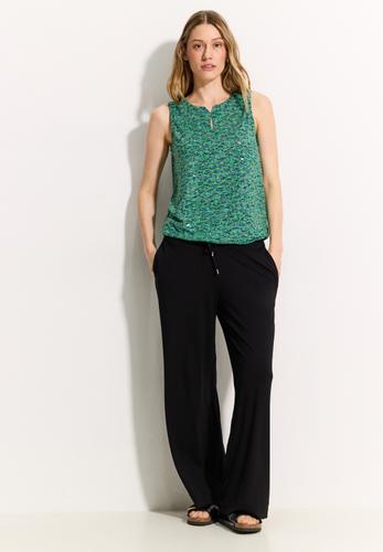 Burn-Out Print Top S - Fresh Apple Green