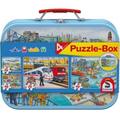 Schmidt Spiele - Puzzle - Puzzle-Box - im Metallkoffer, 2 x 26 Teile , 2 x 48 Teile