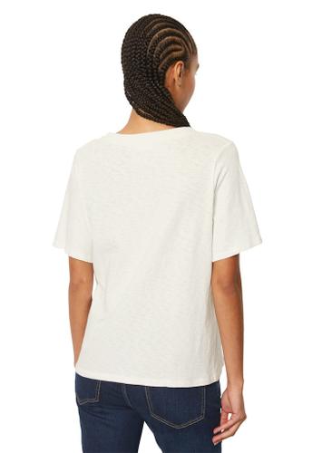 Slub-Jersey-T-Shirt loose Weiß L