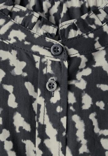 Print-Bluse mit Rüschen 36 - Black
