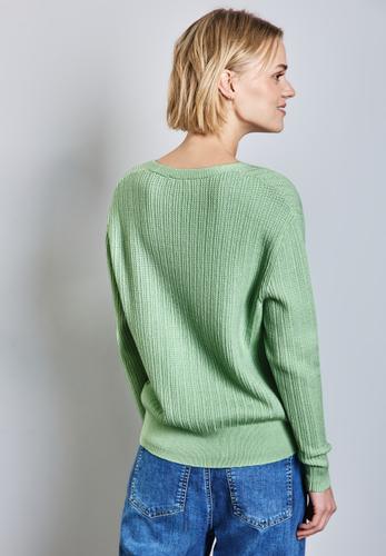 Kuscheliger V-Neck Pullover 36 - Milky Green Mel.
