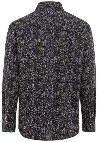 Langarm Hemd mit Allover-Print XXL Regular Fit - Dark Khaki