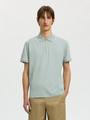 SLMFAVE ZIP SS POLO NOOS M Normal geschnitten - Aqua Gray