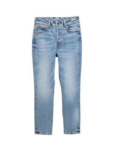 TTLOTTE SLIM STRAIGHT Jeans mit High Waist 28 Straight Fit - Used Mid Stone Blue Denim