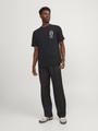 JORNOTO GRAPHIC CHEST TEE SS C.N LN M Weit geschnitten - Black