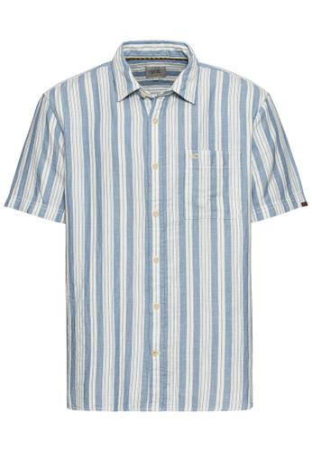 Streifenhemd aus reiner Baumwolle XL Regular Fit - Elemental Blue