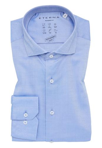 Performance Shirt Natté-Stretch Langarm 42/Langarm - 65cm MODERN FIT - Mittelblau