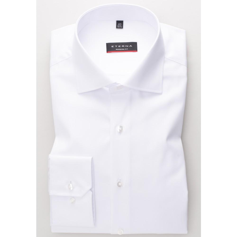 Cover Shirt Twill Langarm 46/Langarm - 65cm MODERN FIT - Weiß