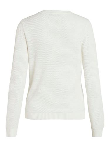 VIDALO O-NECK L/S KNIT TOP- NOOS XL Normal geschnitten - White Alyssum