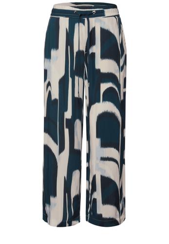 Gemusterte Wide Leg Hose 36/7/8 Hosen - Tide Blue