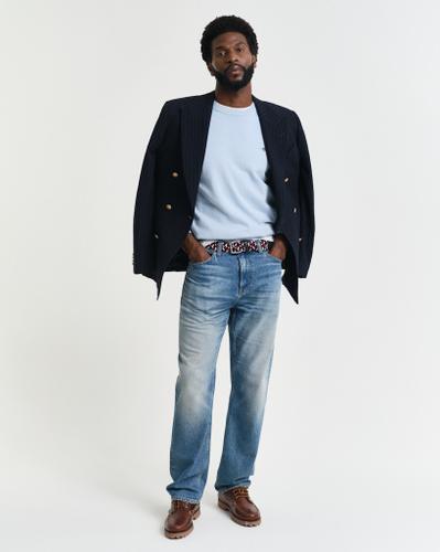 Classic Rundhalspullover aus Baumwolle Blau XXL
