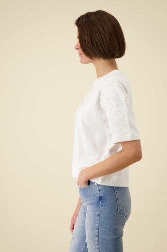 Sweatshirt mit Stick 36 - Cream