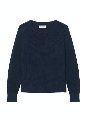 Rundhalspullover loose Blau M