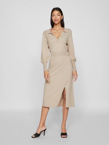 VICOMFY L/S COLLAR RIB KNIT DRESS - NOOS Braun L