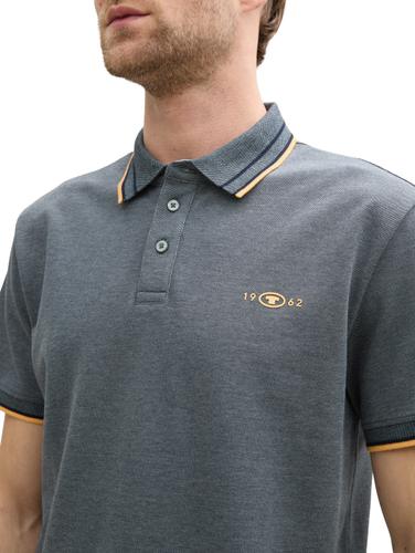 Piqué Poloshirt mit Stretch L Regular Fit - Navy Grey Mint Twotone