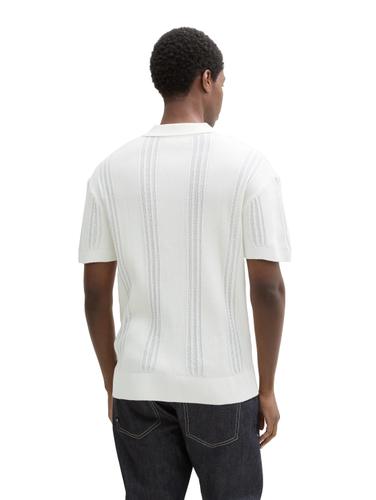 Relaxed Fit Strickhemd im Polo-Look XXL Relaxed Fit - Off White