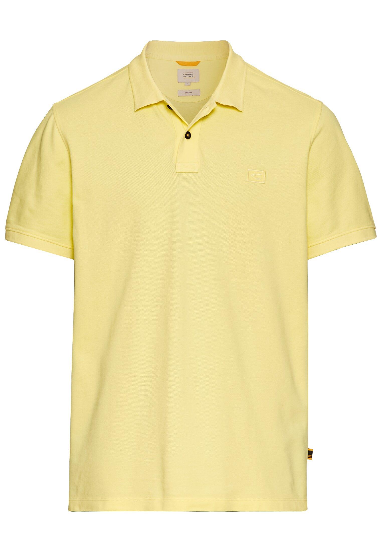 Kurzarm Poloshirt aus Baumwolle Gelb XXL