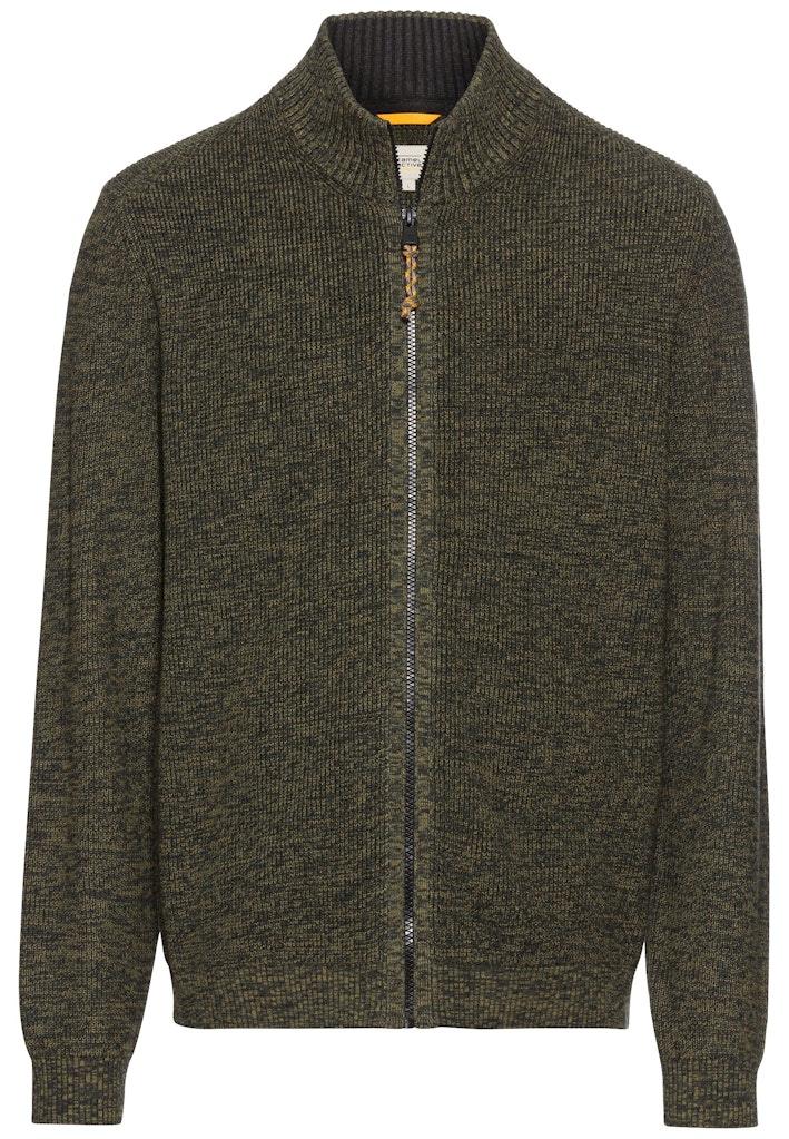 Strickjacke mit Reißverschluss Grün L