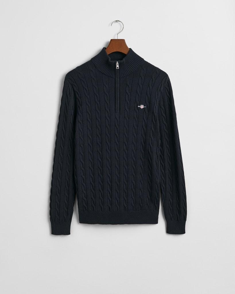Zopfstrick Troyer aus Baumwolle Blau XL