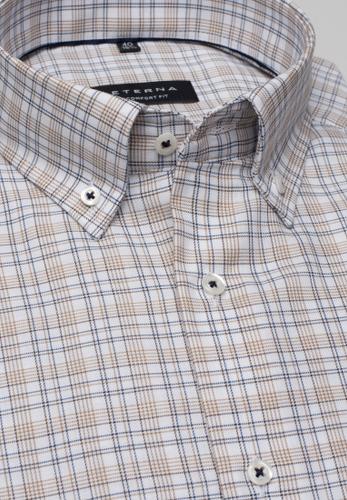 Hemd Twill Kurzarm 45/Kurzarm COMFORT FIT - Beige