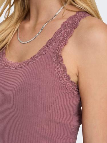 ONLSARA SHARAI LACE TANK TOP JRS NOOS XS Normal geschnitten - Rose Brown
