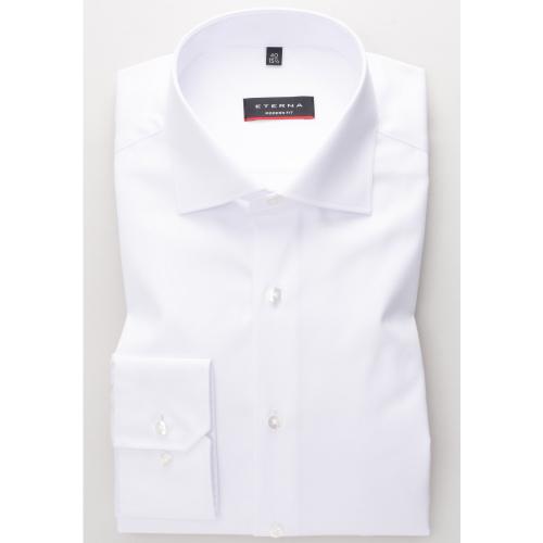 Cover Shirt Twill Langarm 40/Langarm - 65cm MODERN FIT - Weiß
