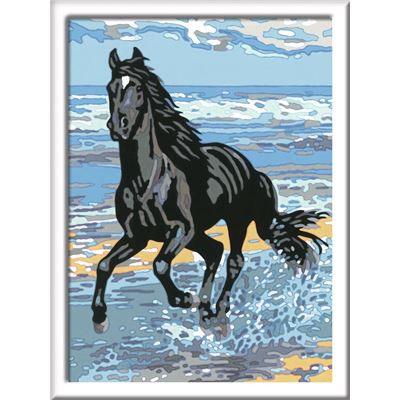 Ravensburger Spiel - Malen nach Zahlen mit farbigen Motivlinien - Pferd am Strand