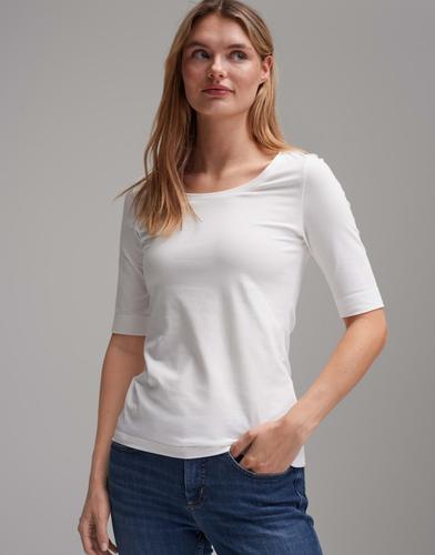 OPUS Kurzarmshirt »Daily F« im Basic-Look - Weiß / 36