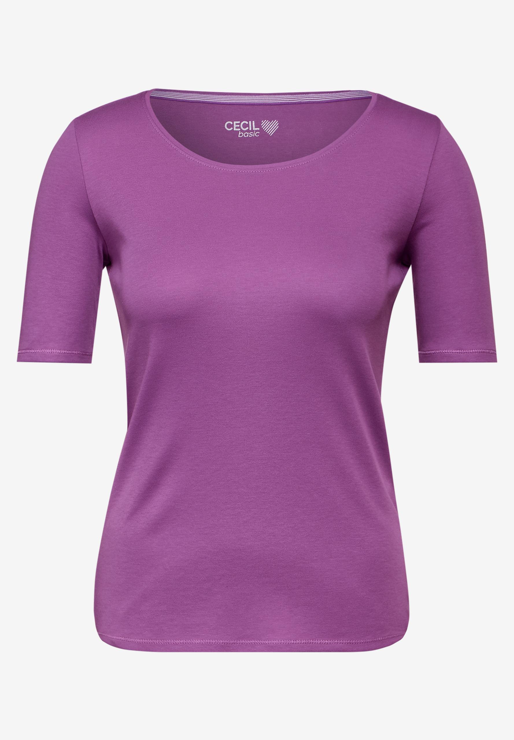 T-Shirt in Unifarbe L - Iced Violet
