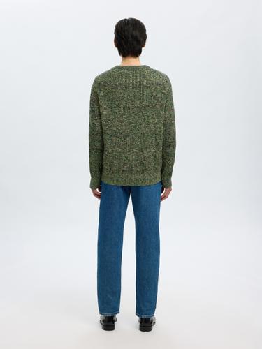 SLHTILUM LS KNIT RELAXED CREW NECK XL Locker geschnitten - Sky Captain