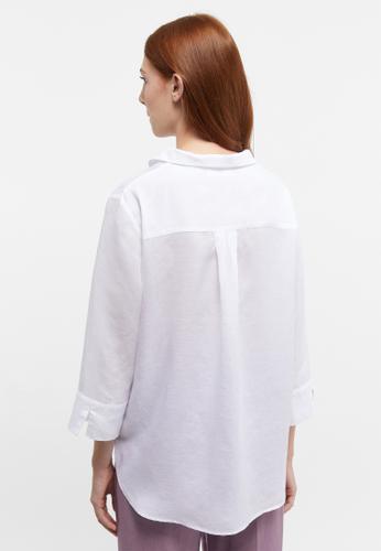 Bluse Leinen 3/4-Arm 36/Dreiviertelarm LOOSE FIT - Weiß