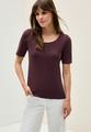 T-Shirt in Unifarbe L - Mulberry Red