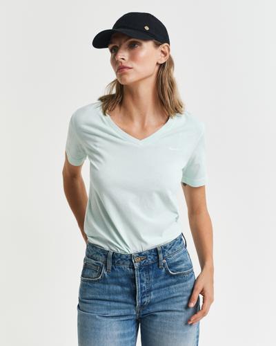 Sunfaded V-Neck T-Shirt S - Faded Mint