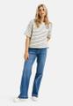 Sweatshirt w roundneck + 1/2 sleeves and hem w open edge Blau M