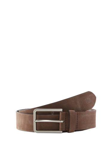 Ledergürtel mit eckiger Dornschließe 95 - Brown Uni